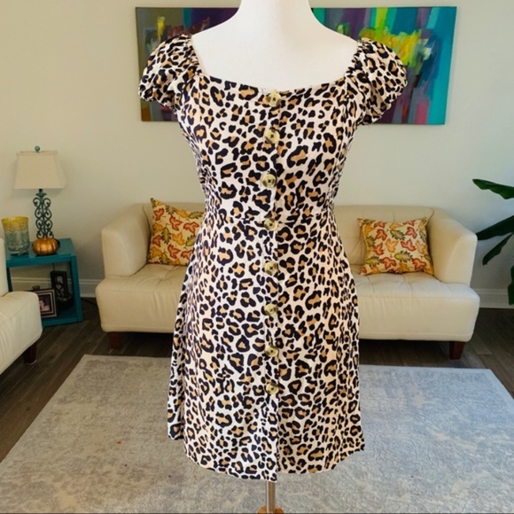 Leopard Printed Mini Dress - Picture 3 of 7